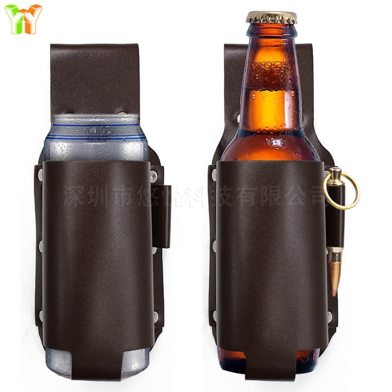 Amazon's same mountaineering outdoor beer belt beer bottle leather cover bottle waist bag in stock wholesale 1