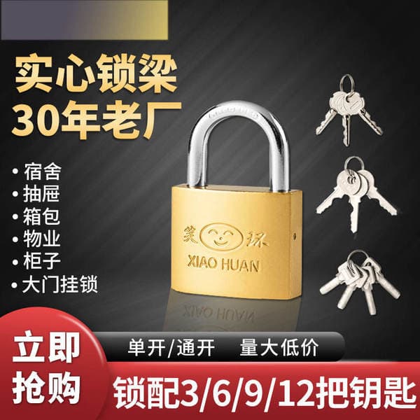 Factory wholesale small lock 38mm single open lock spot household imitation copper padlock open power meter box lock