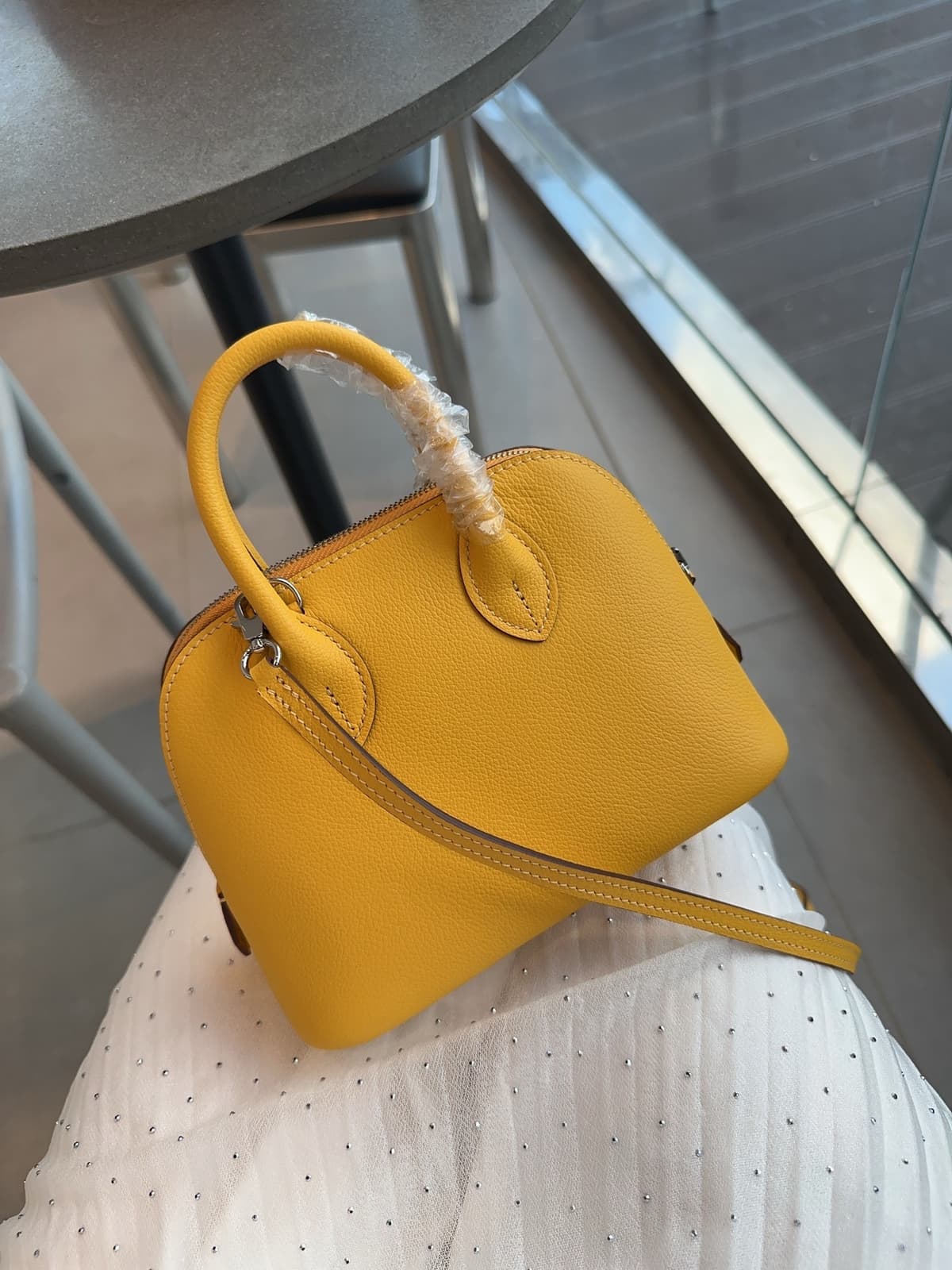Lucky yellow (semi-handmade, half-waxed thread)