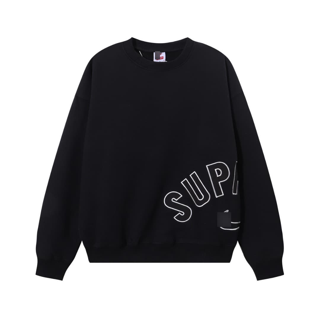 Hook sweatshirt black [round neck]