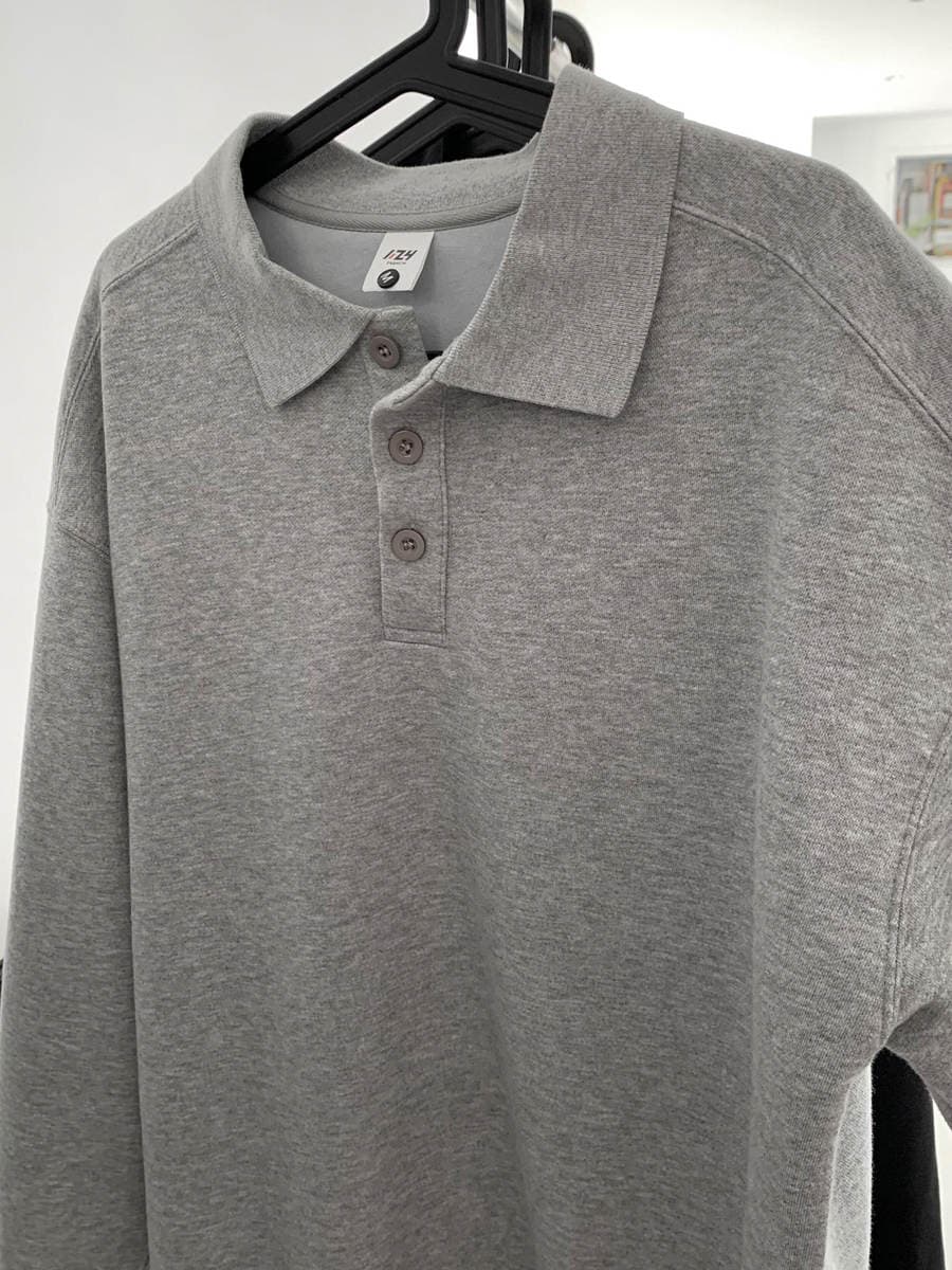 Gray Polo Shirt Custom-Made with Logo, Long-Sleeve Workwear, Corporate Team-Building Cultural Shirt, Custom Work Uniform for Men 4