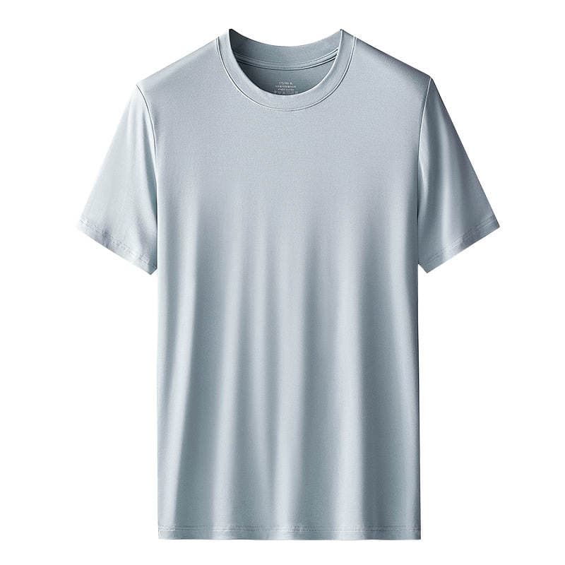 Kişilər üçün 60 saylı ikiqat modal qısaqol t-shirt, bərk rəngli, dəyirmi yaxalı, alt geyim 5