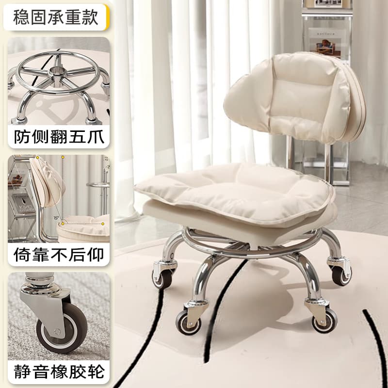Electroplated five claws: small white clouds [with] silent rubber wheels