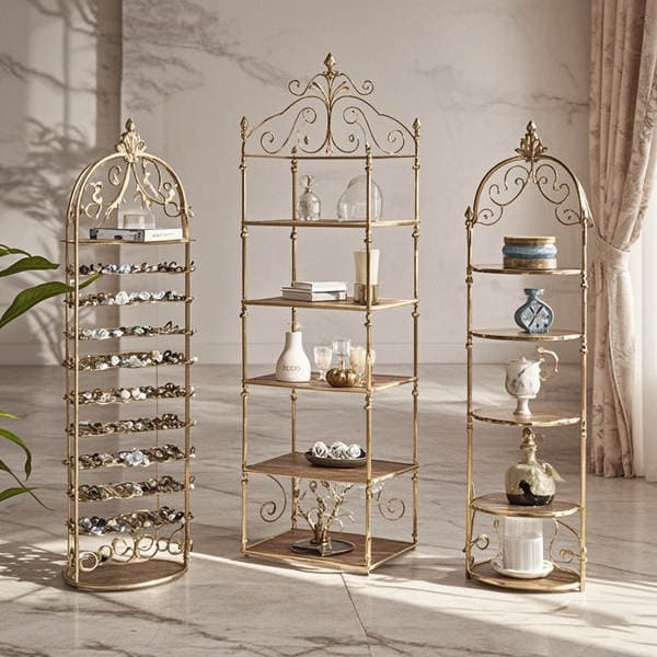 Cross-Border Nordic Ins American-Style Floor-Standing Partition Shelf Living Room Solid Wood Display Rack Wall-Mounted Bookshelf Creative Display