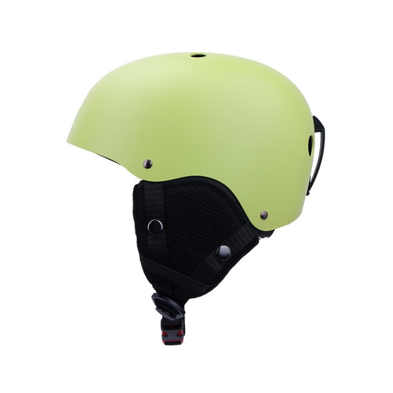 Green ski helmet with plum blossom design, size m