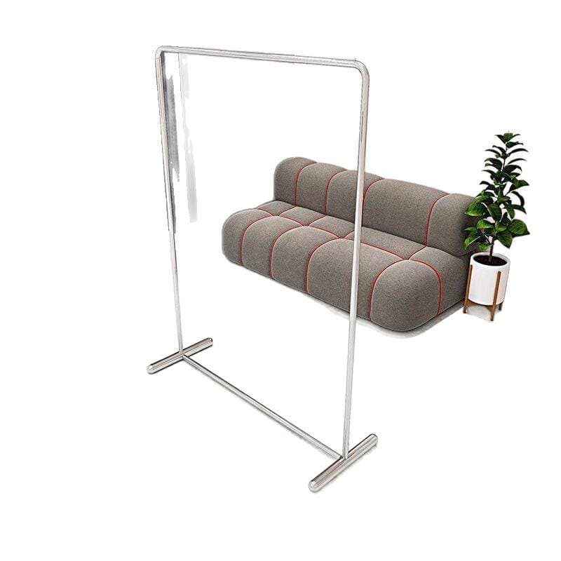 Mobile Thickened Stainless Steel Clothing Store Display Rack, Simple Island-Style Gantry Rack for Women's Clothing Store, Floor-Standing Display Stand 5