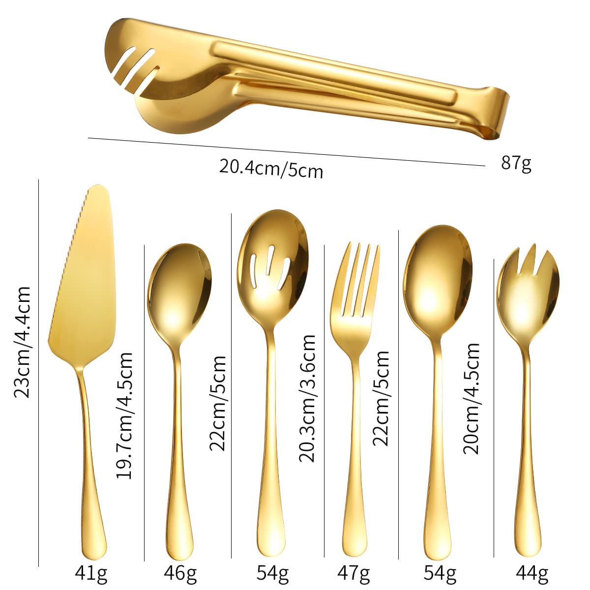Gold 7-piece set (with semi-circle clip)