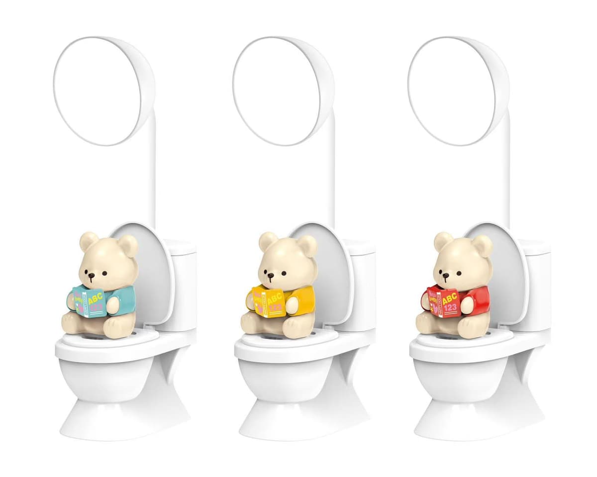 [color can be noted randomly] toilet cute bear table lamp