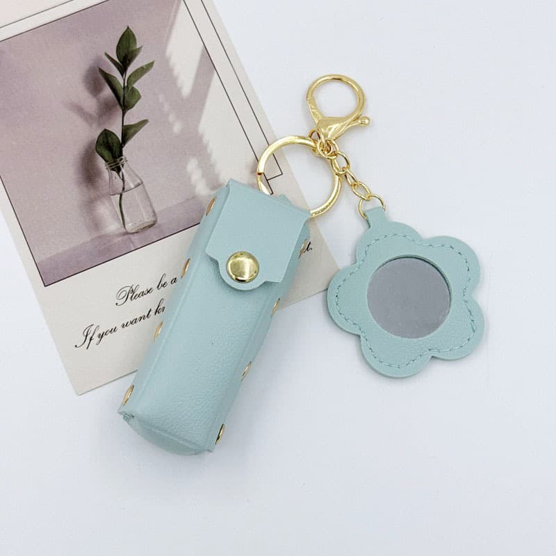 Rivet flower style lipstick bag [sky blue]