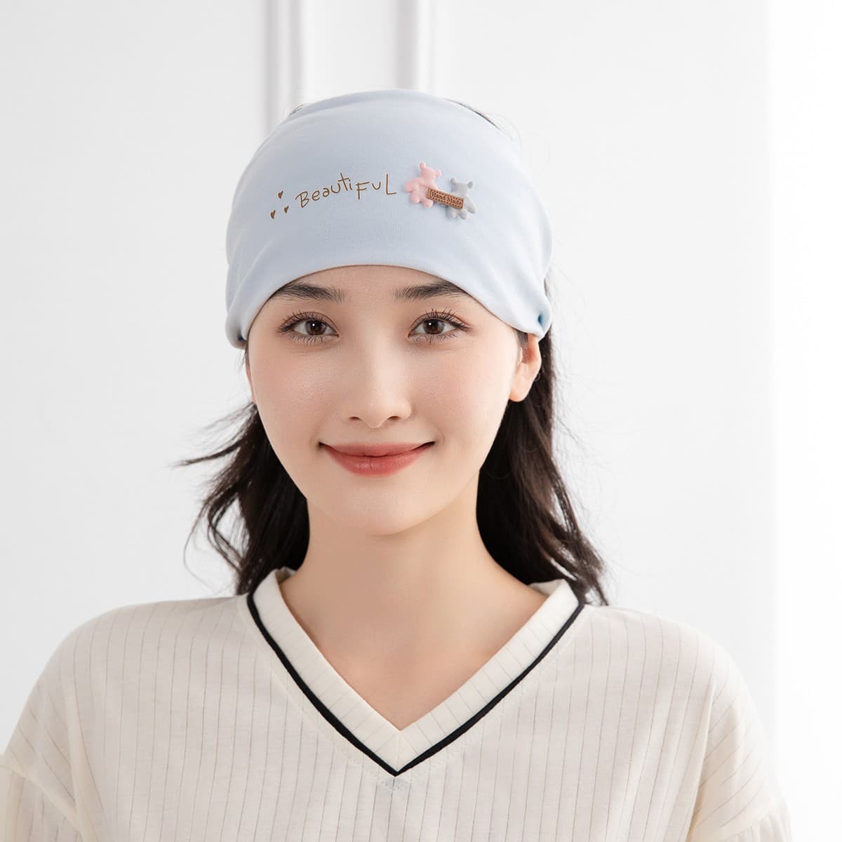 Thin Couple Bear Turban light blue
