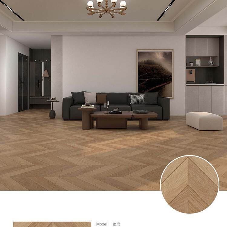 Balıq sümüyü ağac naxışlı plitələr, 600x1200, mat, sürüşməyən, krem rəngli, orta əsr üslubunda, qonaq otağı və yataq otağı üçün. 3
