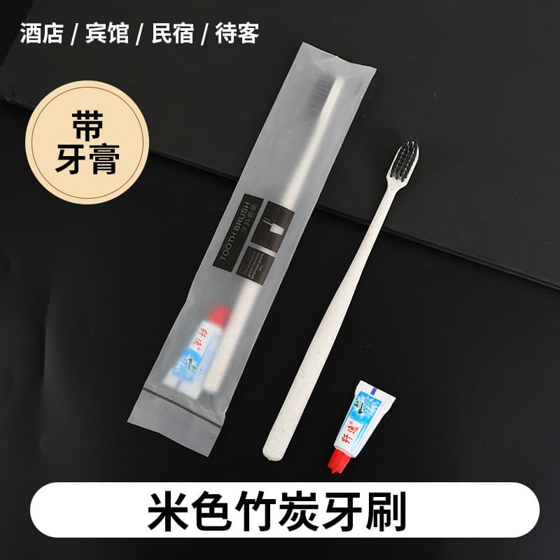 Soft film rice handle toothbrush + fiber toothpaste