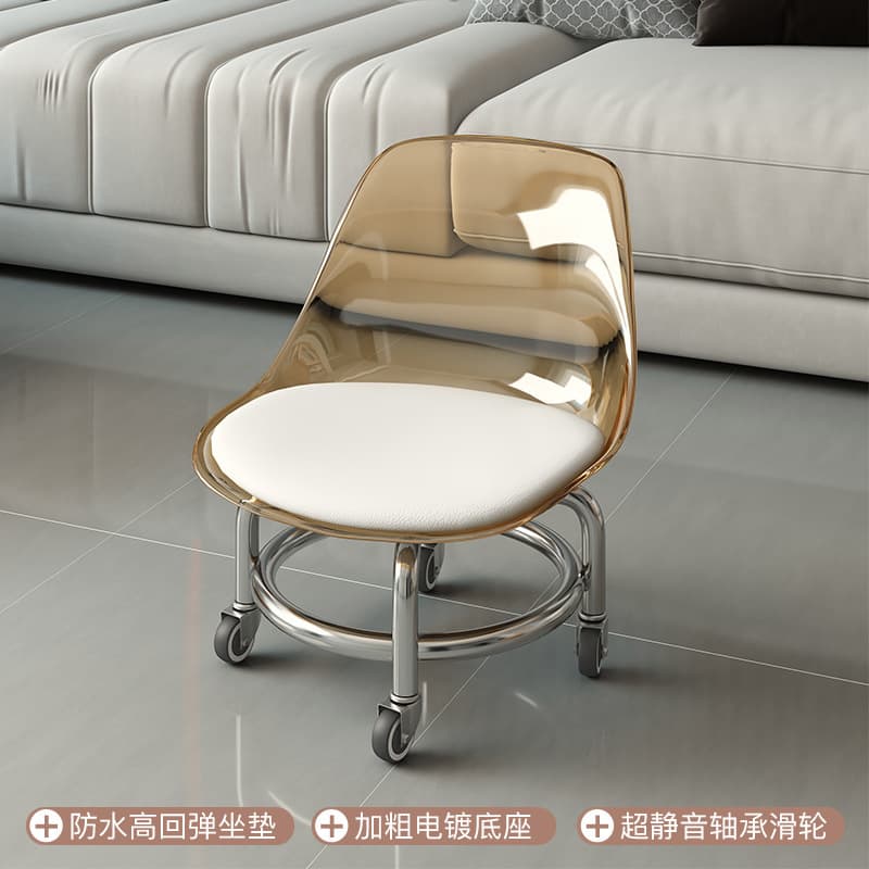 Transparent yellow iron frame silent bearing wheel
