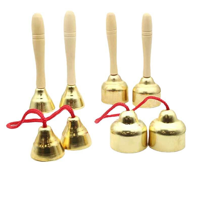 Wooden handle touch clock Orff percussion instrument big touch bell instrument melody clock eight tone class bell with rope touch clock wholesale 1
