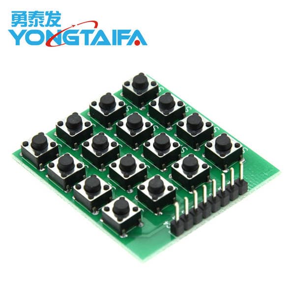 Direct Plug-In Button 4X4 Matrix Keyboard 16-Button Microcontroller External Expansion Keyboard Module