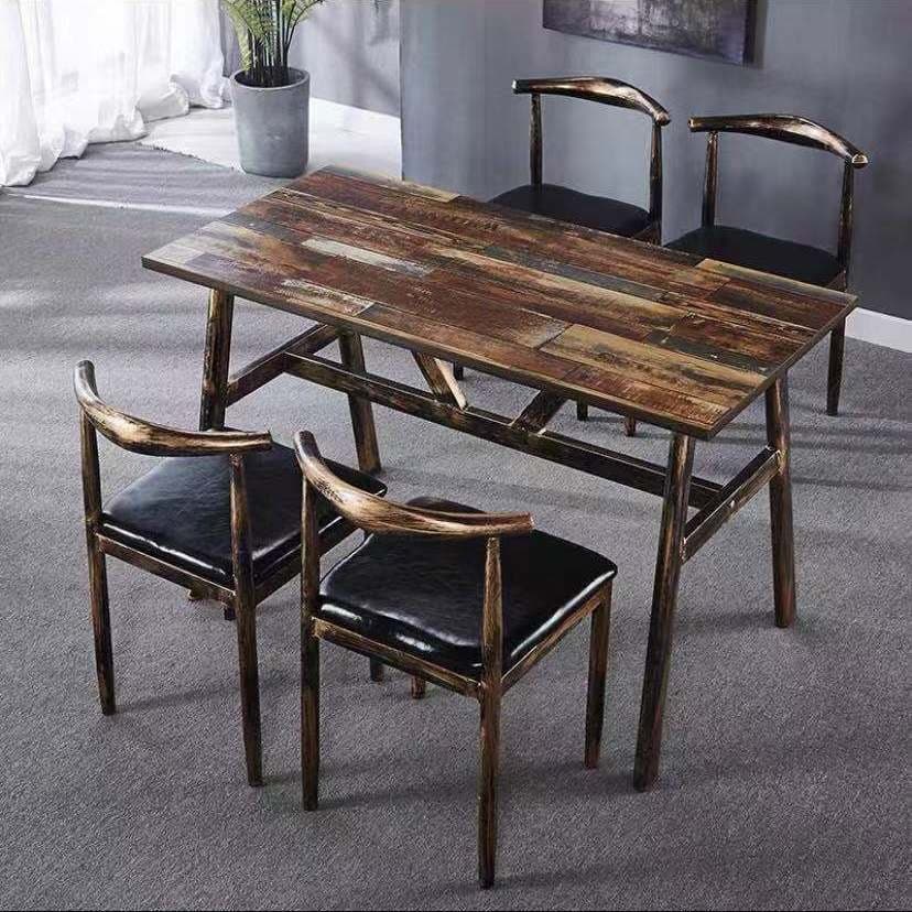 Hk120*60 table and four chairs [shallow floor]
