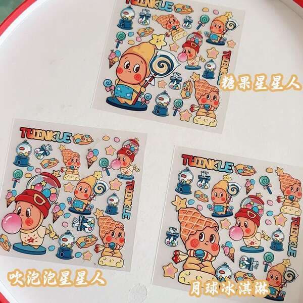 Bubble Mart Star Man stikeri, DIY, suya davamlı, telefon, iPad və kompüter üçün