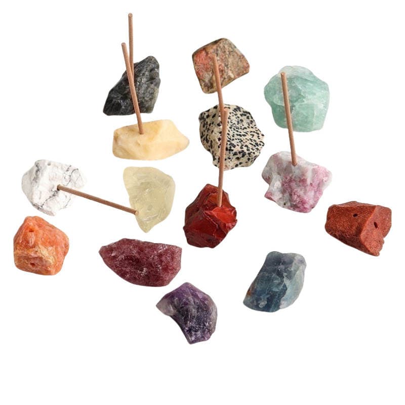 Natural crystal raw stone incense powder purple white crystal crystal block incense burner for Buddha incense base crystal gravel wholesale 1