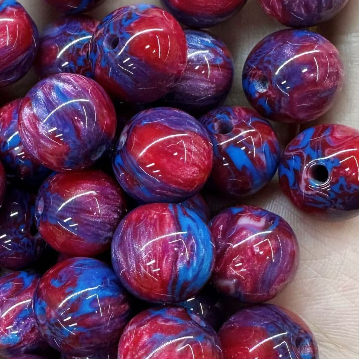 13 gilt oil painting beads resin round beads