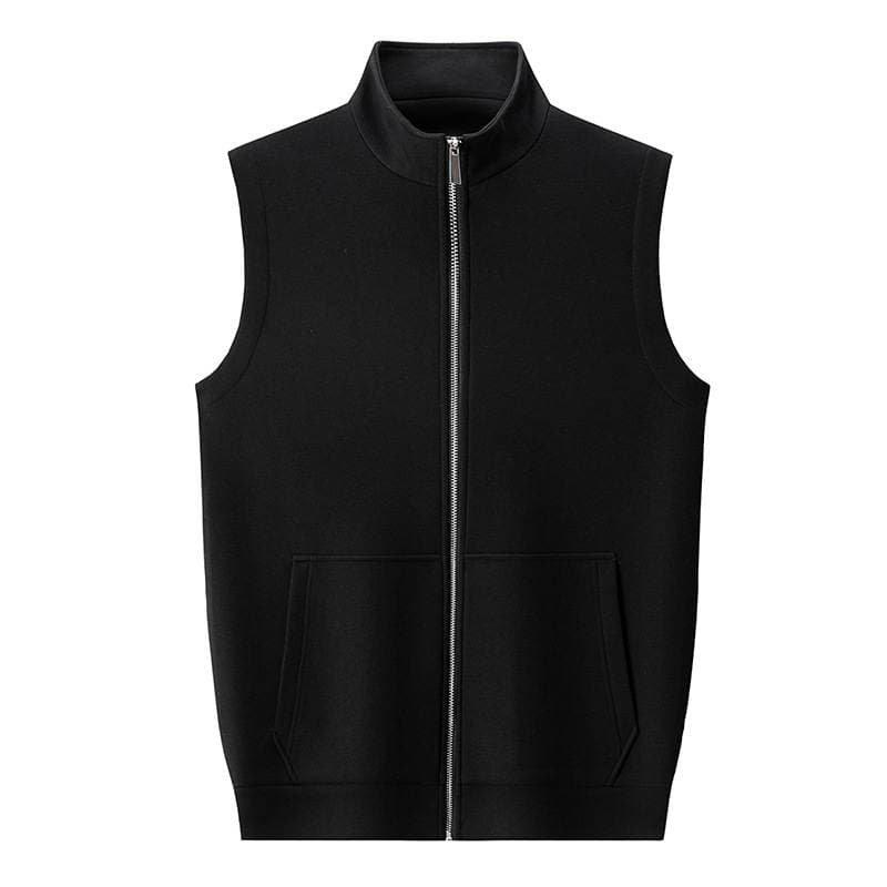 Spring and Autumn Stand-Up Collar Casual Vest for Men 2024 New Style Outerwear Trendy Sleeveless Sweatshirt Zipper Vest Men's Jacket 5