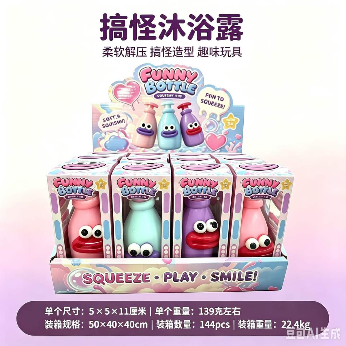 Funny expression shower gel [building block style] boxed