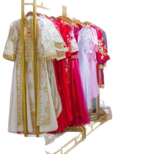 Model Display Stand, High-End Wedding Dress Store Floor-Standing Photo Studio Display Rack, Cheongsam Dress, Gold Xiuhe Dress Hanging Rack 5