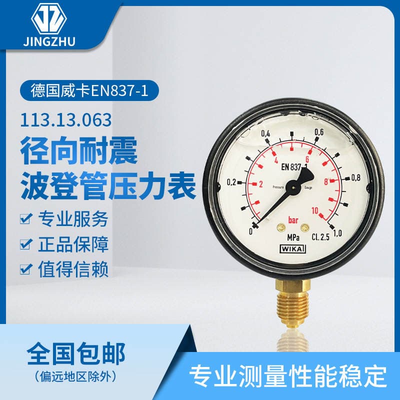 Wika German Wika En837-1 113.13.063 Radial Seismic Wave Tube Pressure Gauge Specials 1