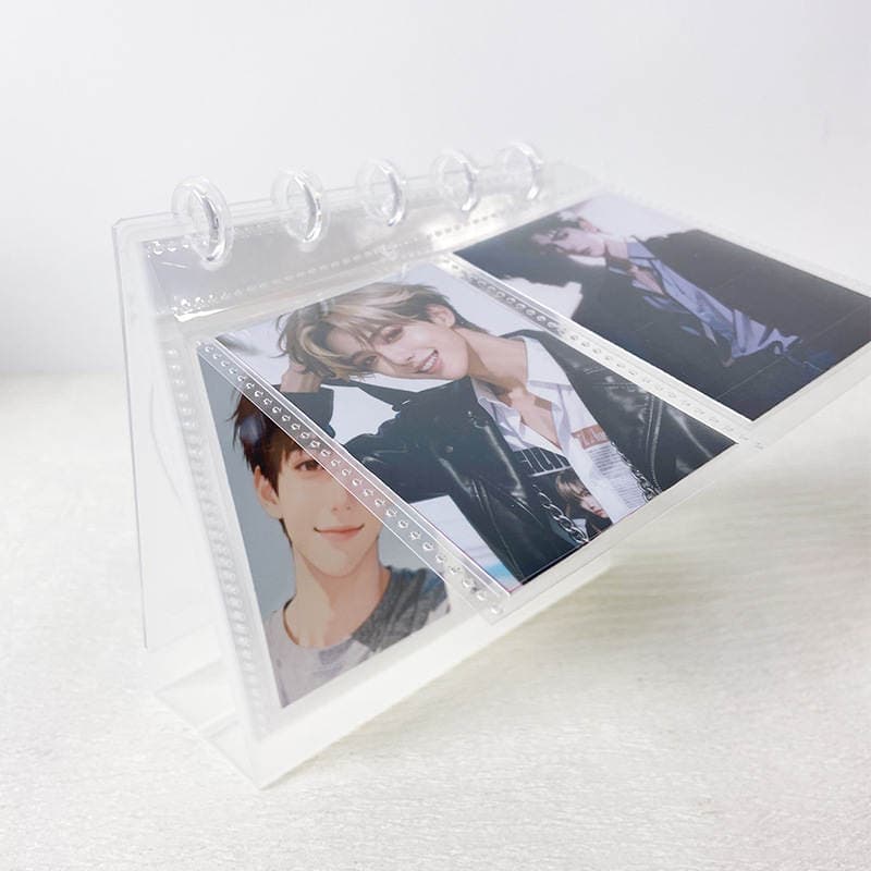 Ringnote Loose-Leaf Calendar Card Album High-Transparency Pet Thickened Board Cartoon Hollow-Out Celebrity Merchandise Small Card Storage Album 3