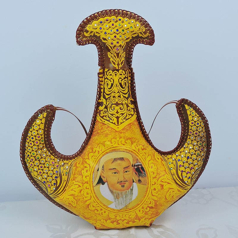 Daxili Monqolustanın Xüsusi Dəri Qabda Distillə Edilmiş Süd Şərabı, 38 Dərəcə, 500 ml, Əl İşi, Hədiyyə Qutusu 3