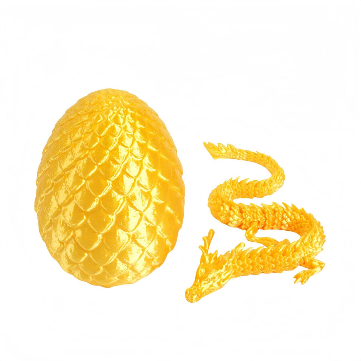 Bright gold: 8.5cm dragon egg + 30cm chinese dragon [authentic 3d printing]