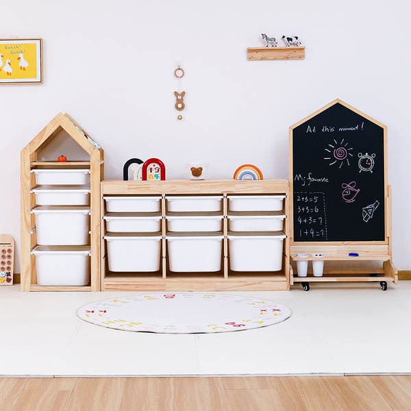 Children's Toy Solid Wood Storage Cabinet Multi-functional Snack Picture Book Drawer Cabinet Floor Multi-layer Sorting Storage Cabinet