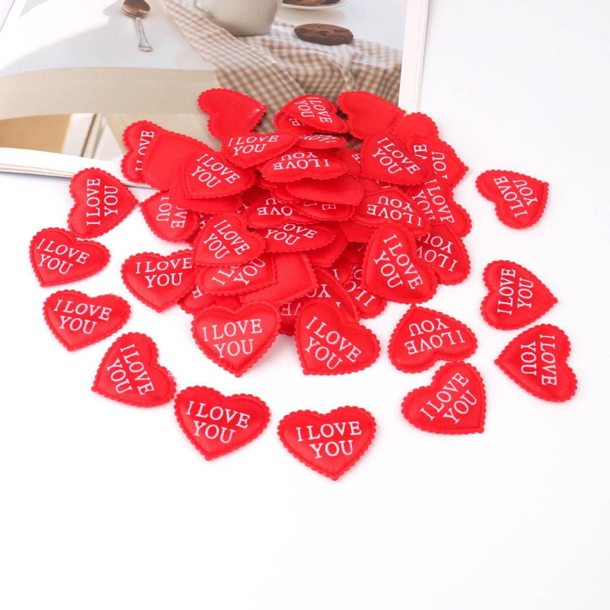 3.5cm Valentine's Day Heart-Shaped Petals, Wedding Hand-Thrown Flowers, Wedding Gifts, Heart-Shaped Bed-Sprinkled Flowers, Sponge Lace 1