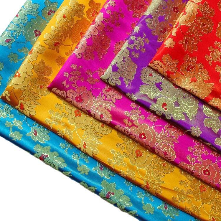 Thickened colorful gold and silver silk handbag cloth 150cm gold thread gold and silver leather fabric five-color brocade jacquard fabric 5