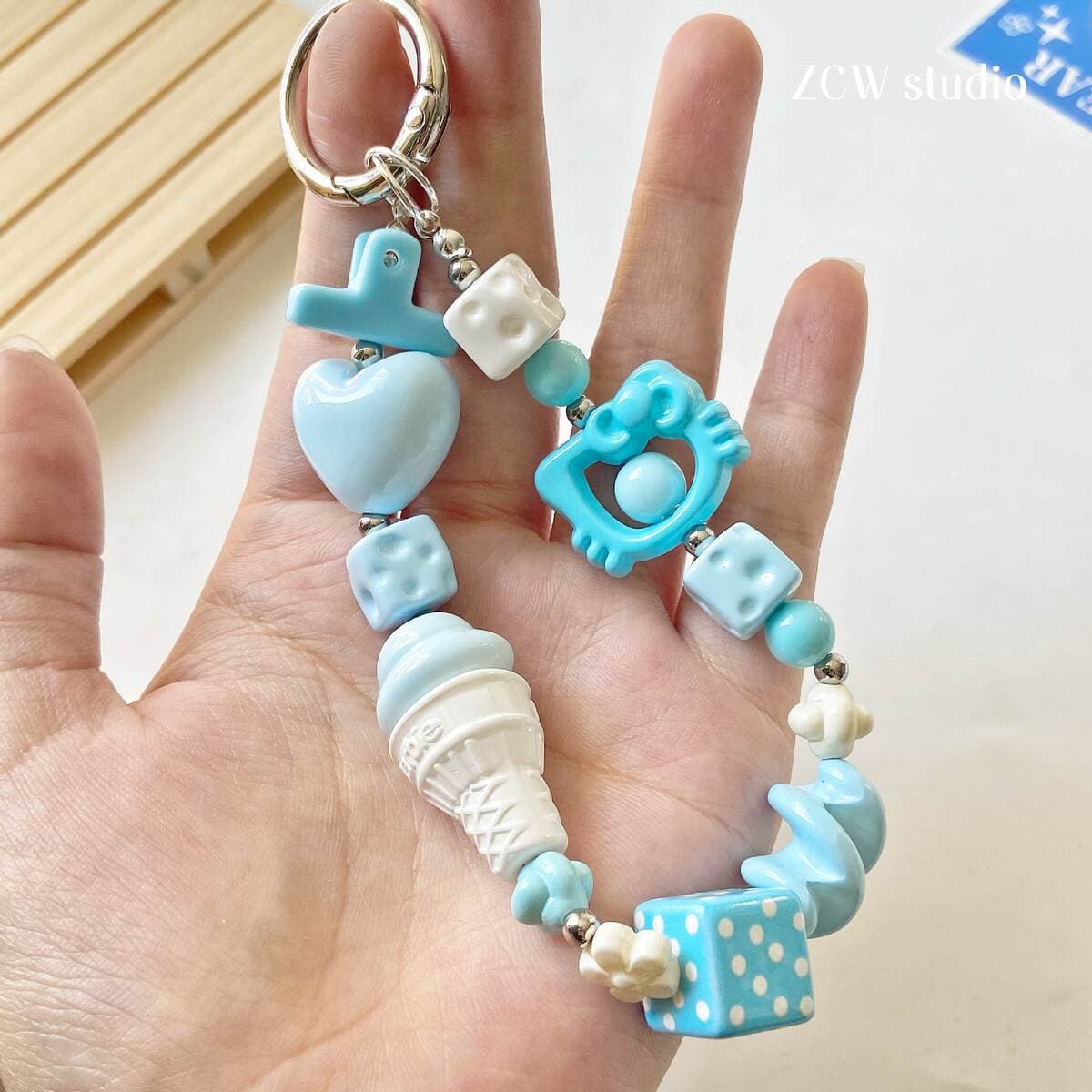 【Bihai】Acrylic Lacquered Cheese Star Cone Beads Mobile Phone Chain Loose Beads DIY Accessories Materials Beads 2