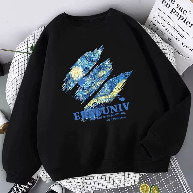 Sweat black ERSE blue feather