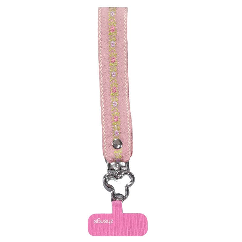 Mobile Phone Lanyard Pattern Embroidered Webbing Wide Version Women's Wrist Rope Short Style Outdoor Mountaineering Travel Shopping Photo Taking 5