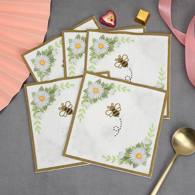 Home Room restaurant factor napkin cartoon style bee pattern multi-purpose napkin new creative printing tissue 2