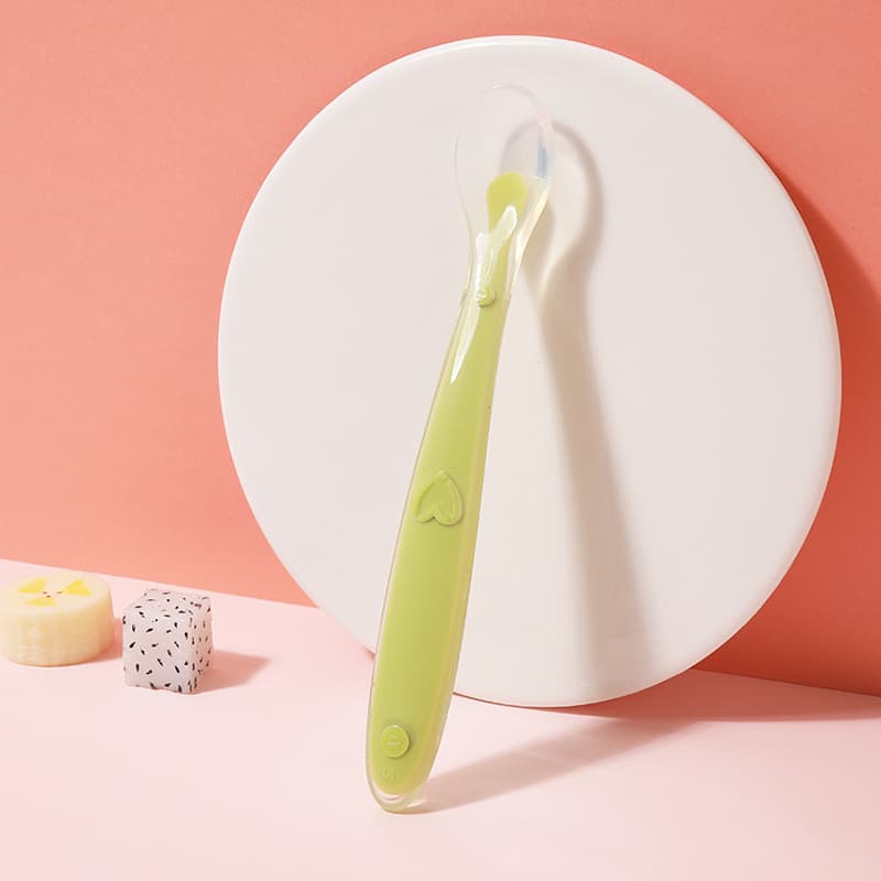 Silicone spoon (shaped) green single opp bag