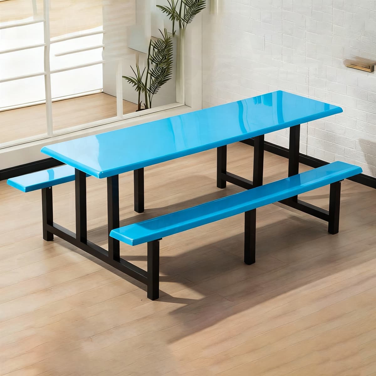 8-person fiberglass with baked enamel finish