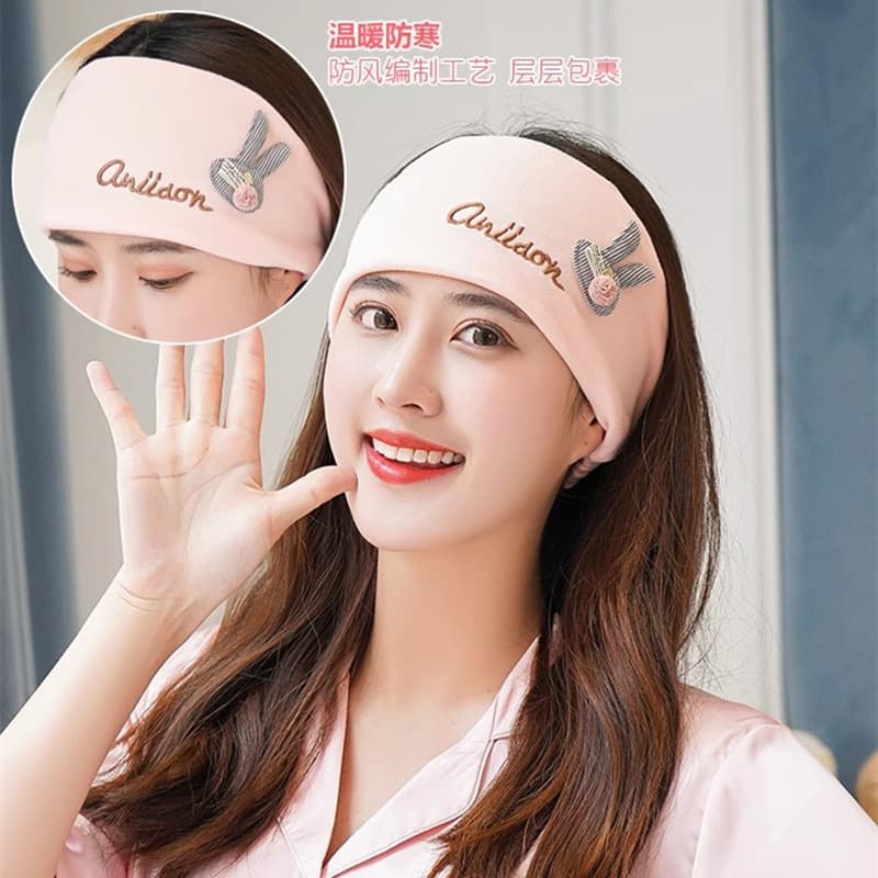 Pink bunny elastic headscarf