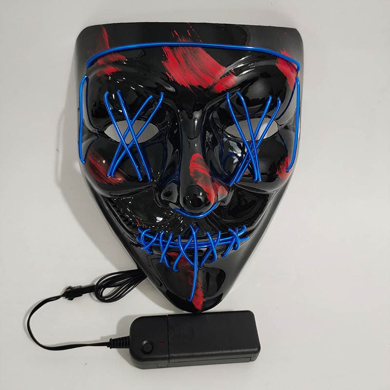 Halloween Glowing Mask El Cold Light Dance Party Carnival Props Cold Light Electronic Multi-Color Portable Soft 2