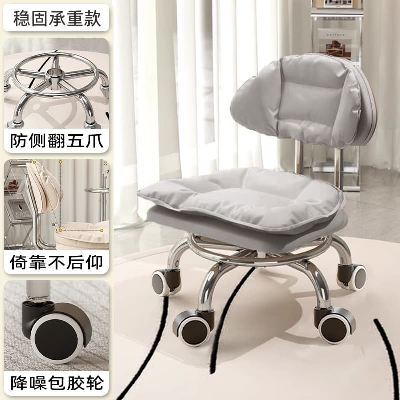 Electroplated five claws: small cloud light gray [with] noise reduction rubber-coated wheels