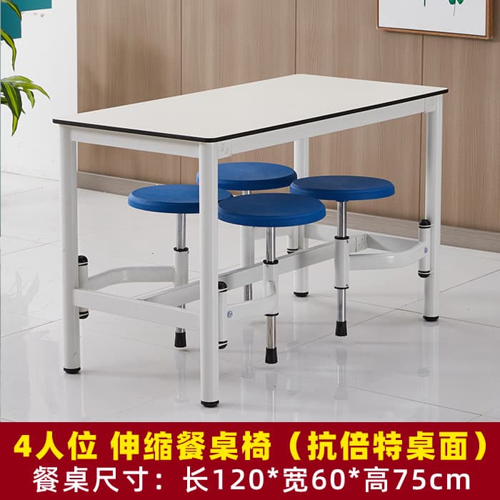 Bacteriostatic tabletop + extendable chair, 4-seater