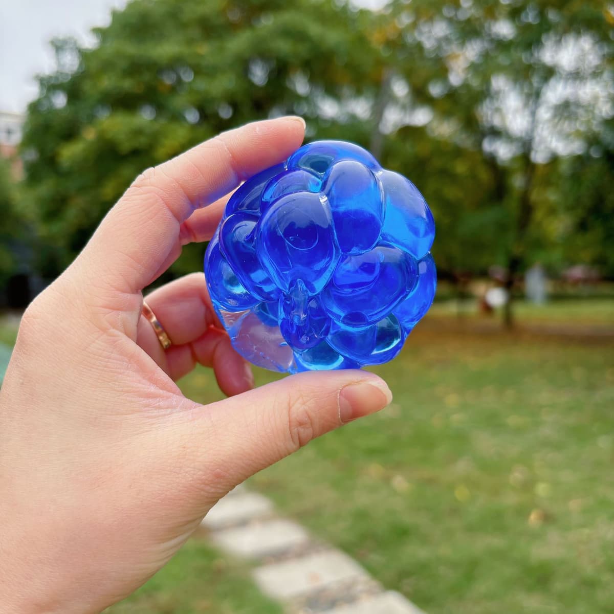 6.0 gem blue rattle ball