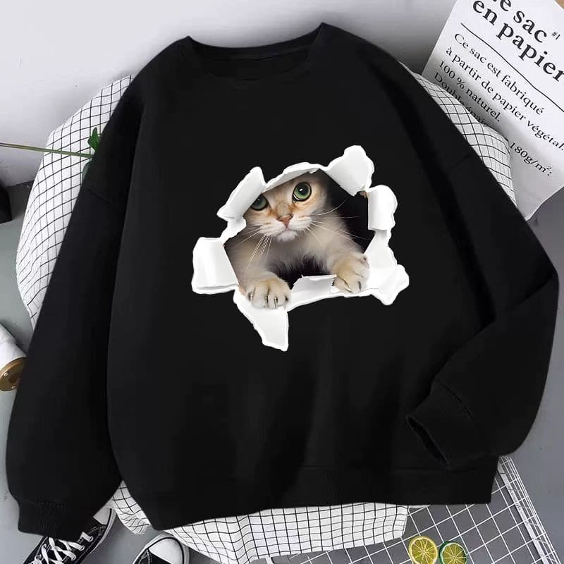 Sweat Black Climbing Hole Cat