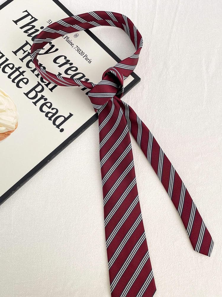 Rose-Style Striped Tie, American Retro Jeans Waist Accessory, Layered Belt, Casual Hand-Tied Neck Scarf 5