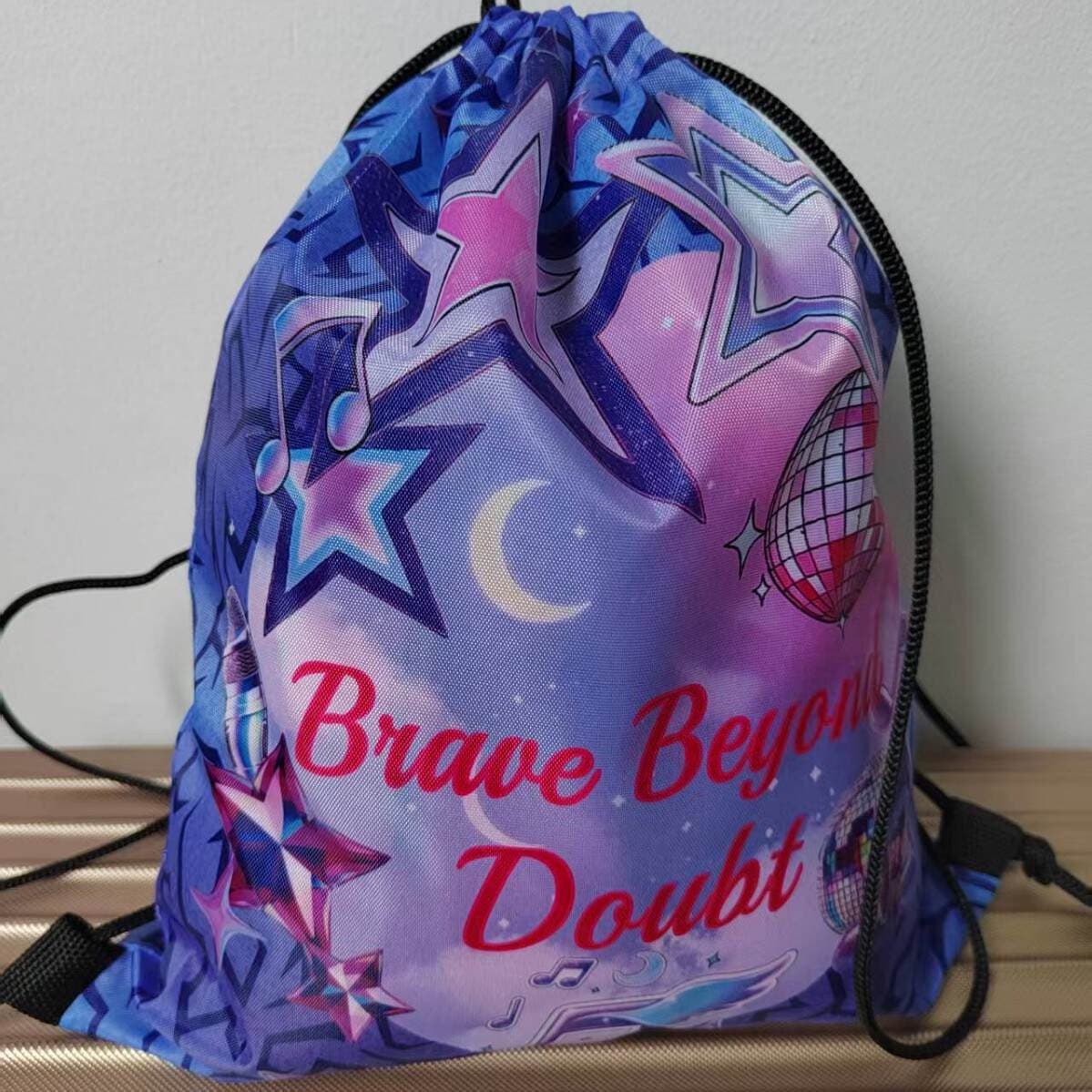 Summer Vibrant Bags with Full Logo Design, Artistic Performance-Themed Drawstring Backpacks with Complete Patterns, Available in Various Colors 4
