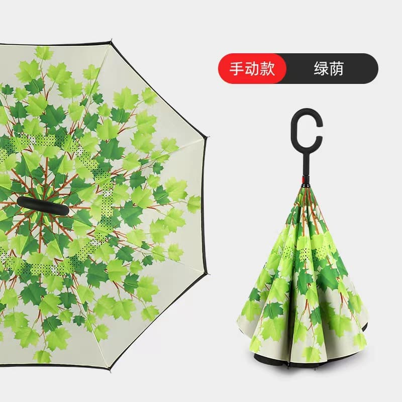 Green leaf-hand open