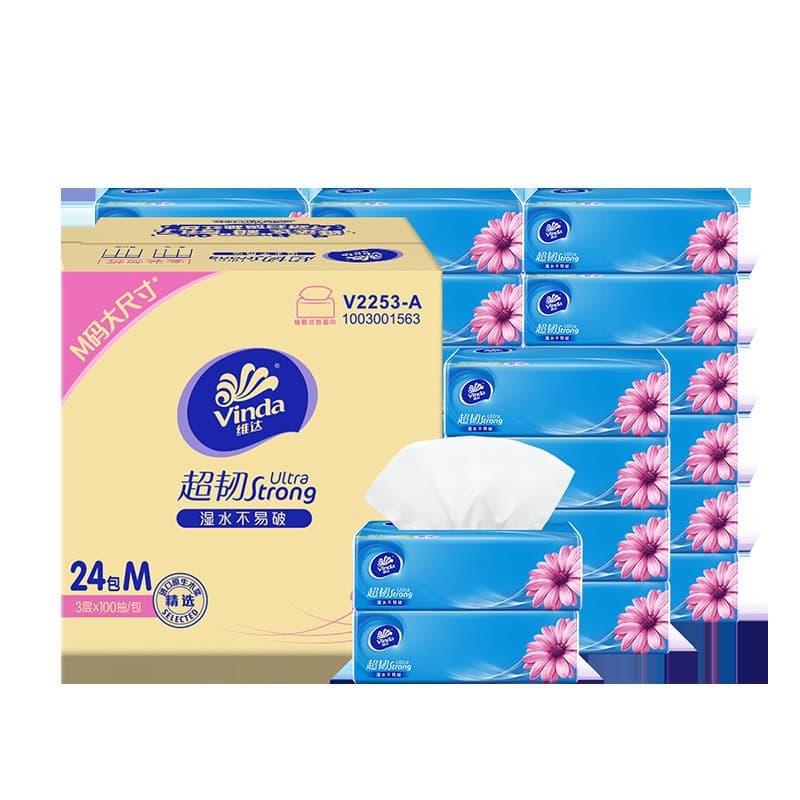 [24 packs/box m size] vinda super tough 100 pumps