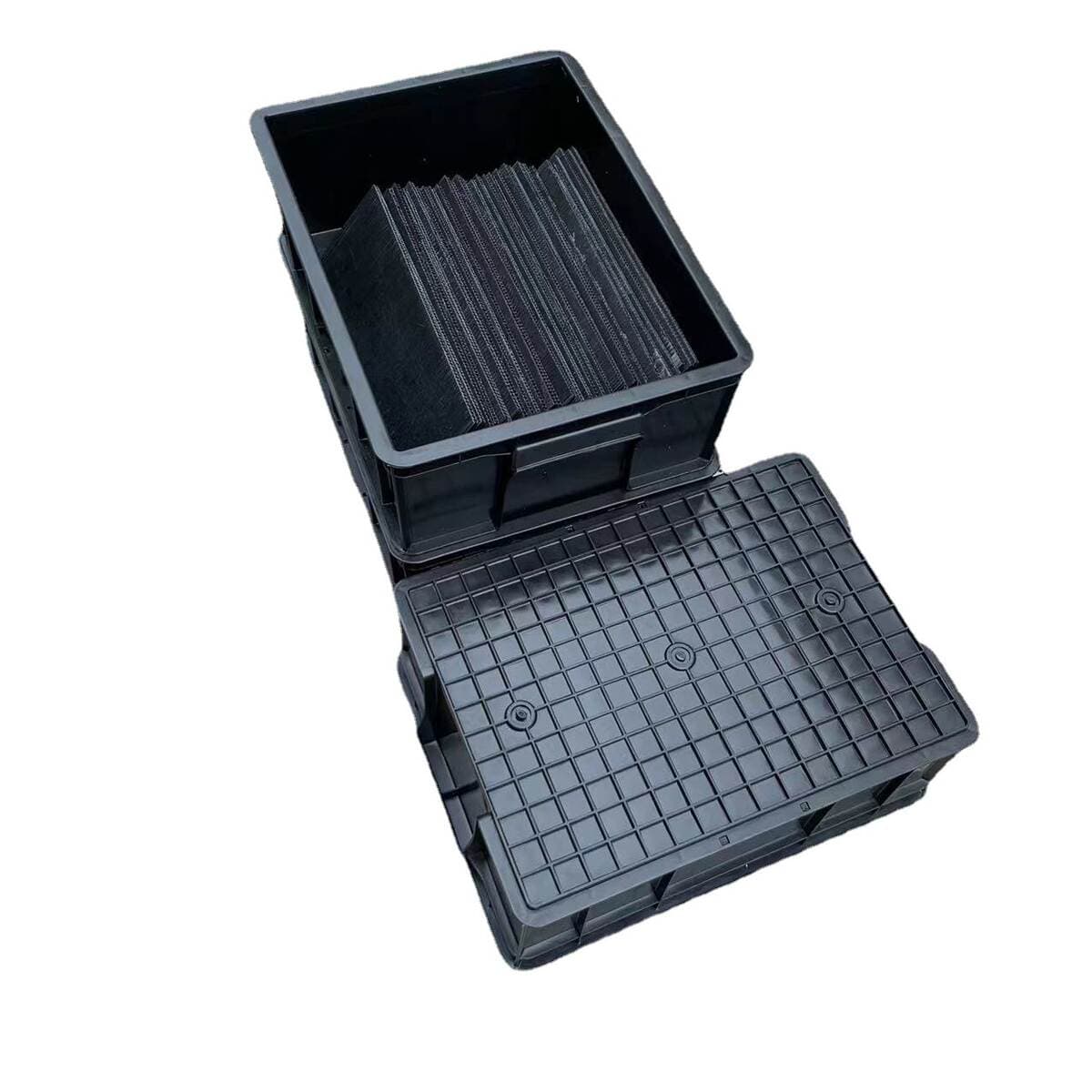 Thickened anti-static box with lid ESD black electronic components plastic box anti-static turnover box 5